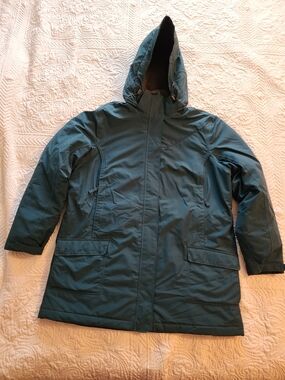 Teal Lands' End Squall Parka Size Large 14/16 EXCELLENT CONDITION Warm & Comfy